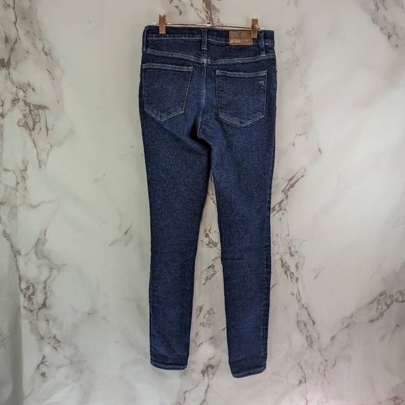 Madewell Jean Women 26 9 Inch Mid Rise Skinny Crop Dark Wash Orland Tencel MA938 - Picture 1 of 13
